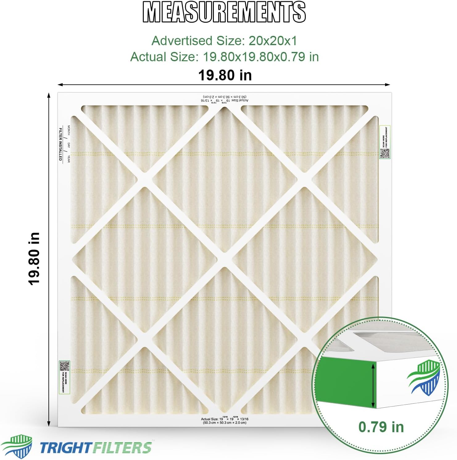 TRIGHTFILTERS 20x20x1 Air Filter 4 Pack, MERV 11 Dust & Pet Dander Defense image 2