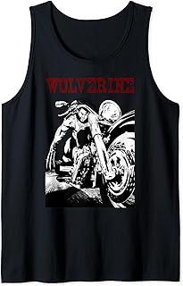Marvel Wolverine Riding A Motorcycle Sketch Logo Tank Top
