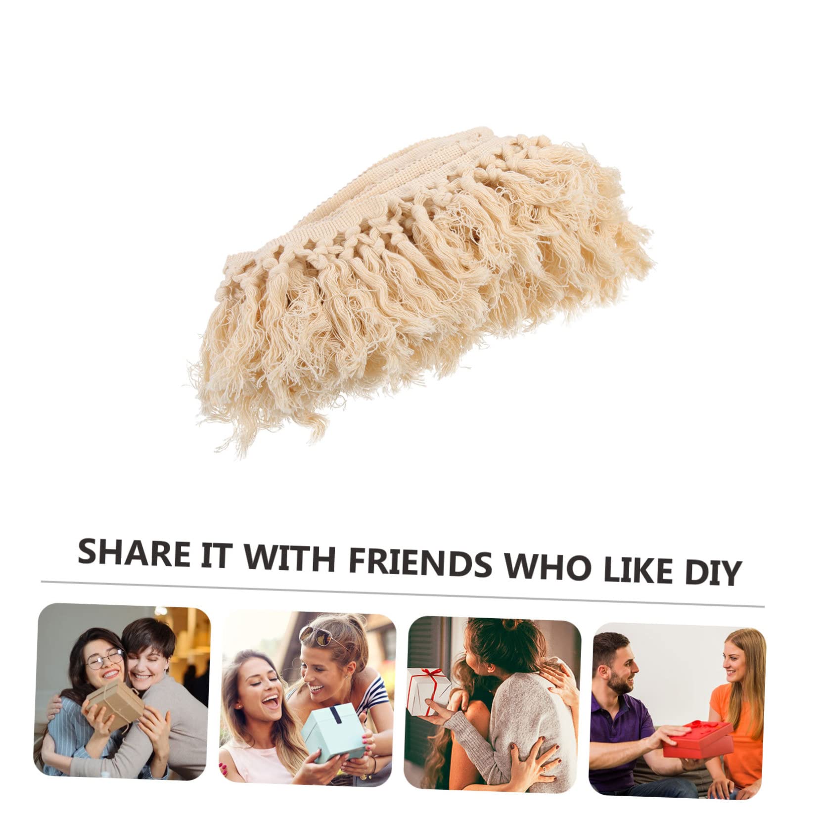 Dekorative Quastenborte aus Polyester 5m Beige für Vorhänge