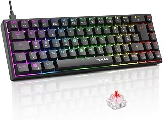 The G-Lab Keyz Titanium Noir - Clavier Gaming Mécanique 65% RGB AZERTY FR | Filaire USB, Format 65%, Switch Rouge Mécaniqu...