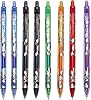 8 Pcs Click ​Erasable Pens​ Set - 0.5mm Fine Tip ​Erasable Pens​ for Smooth Writing (2 Black 2 Blue 1 Orange 1 Green 1 Purple 1 Red)-Perfect ​Gel Pens for Writing Coloring Office