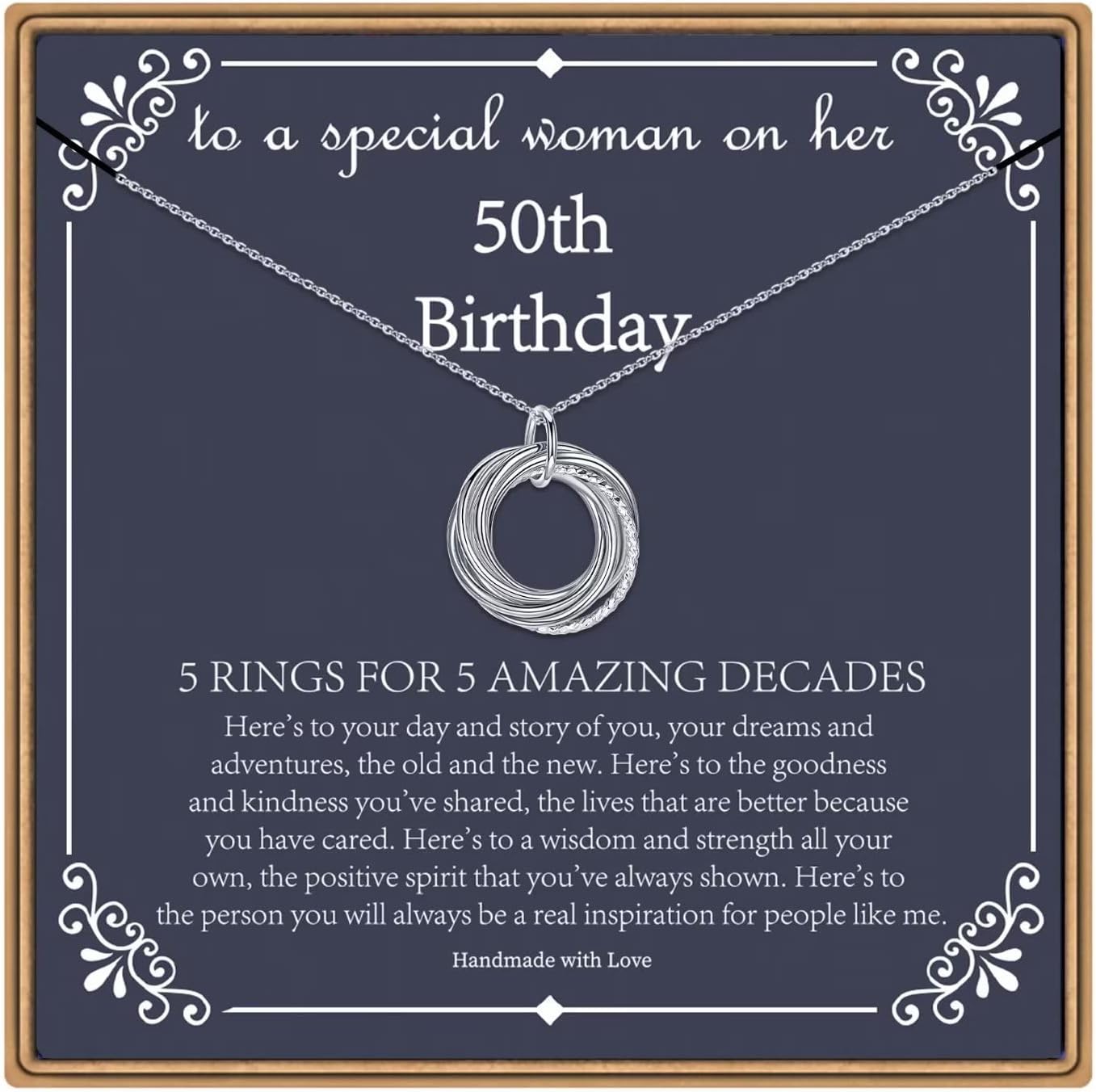 IEFLIFE Birthday Gifts for Women, Sterling Silver Chain Birthday Necklaces, 40th 50th 60th 70th 80th 90th Birthday Necklace, 40 50 60 70 80 90 Years Old Birthday Gifts, 4 5 6 7 8 9 Decade Birthday Jewelry for Women