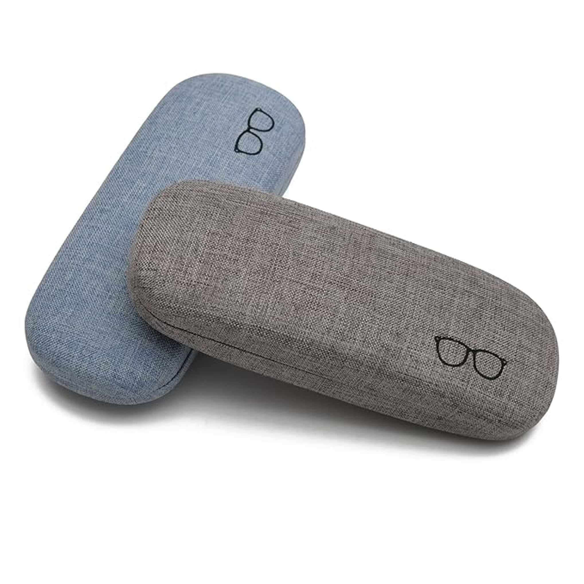 Pack of 2 Unisex Hard Shell Protective Case for Eyewear Spectacles Eyeglasses goggles cover Men & Women (SkyeBlue+Grey)-image-7