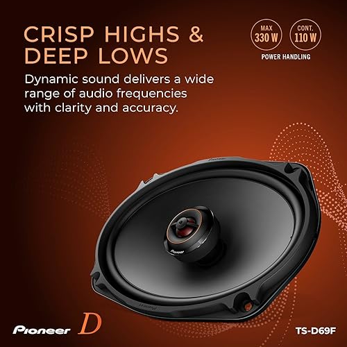 Miniatura 4 de PIONEER Serie D TS-D69F - Altavoces de 2 vías de 6 x 9 pulgadas (par) - 330 W máximo, sonido equilibrado + agudos suaves, actualización ideal de