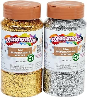 Colorations Biodegradable Glitter - Gold & Silver Each 4oz