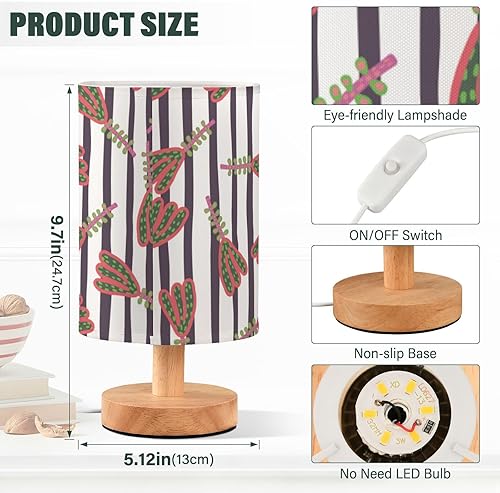 Miniatura 3 de Nightstand Lamps Table Top Lamp Aesthetic Flowers Modern Stripe Table Lamp for Study Porch