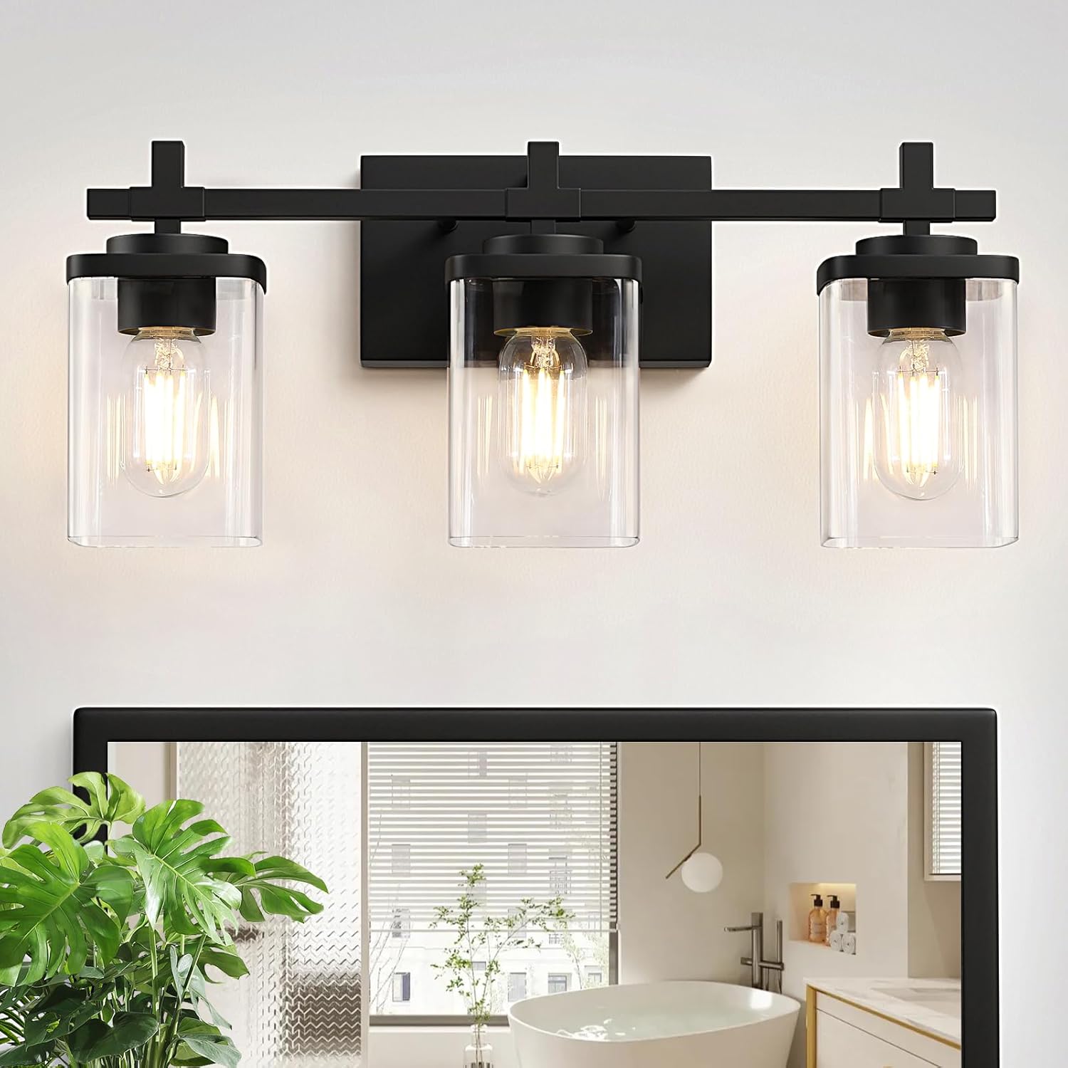 Spiglamm 3Lights Bathroom Vanity Light Fixtures Over Mirror, Modern