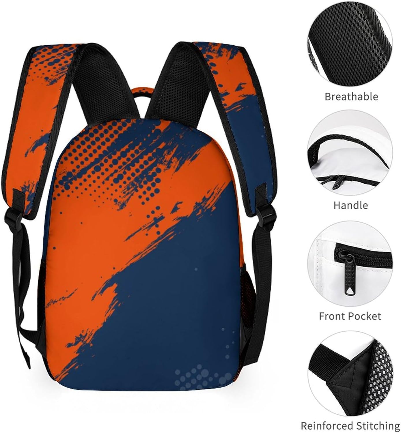 Custom School Backpack High Capacity Student Bag Football City Gifts for Kids Backpack Men Women, Add Name & Number