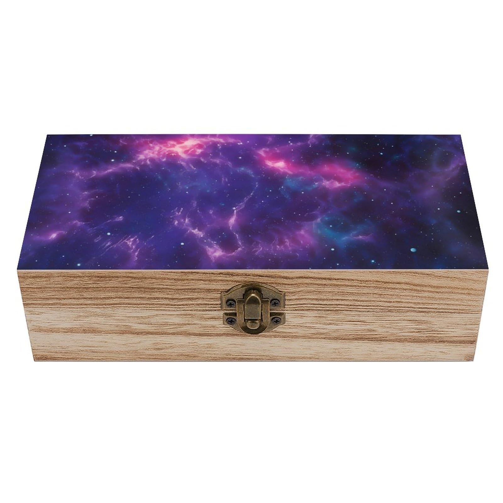 HLBSDM Pink Purple Galaxy Wooden Storage Vintage Keepsake Decorative Boxs