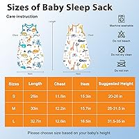 Vista 6 de MooMoo Baby Saco de dormir de algodón para bebé, con cierre de cremallera y cierre de cremallera, para bebés de 6 a 36 meses, Jirafa