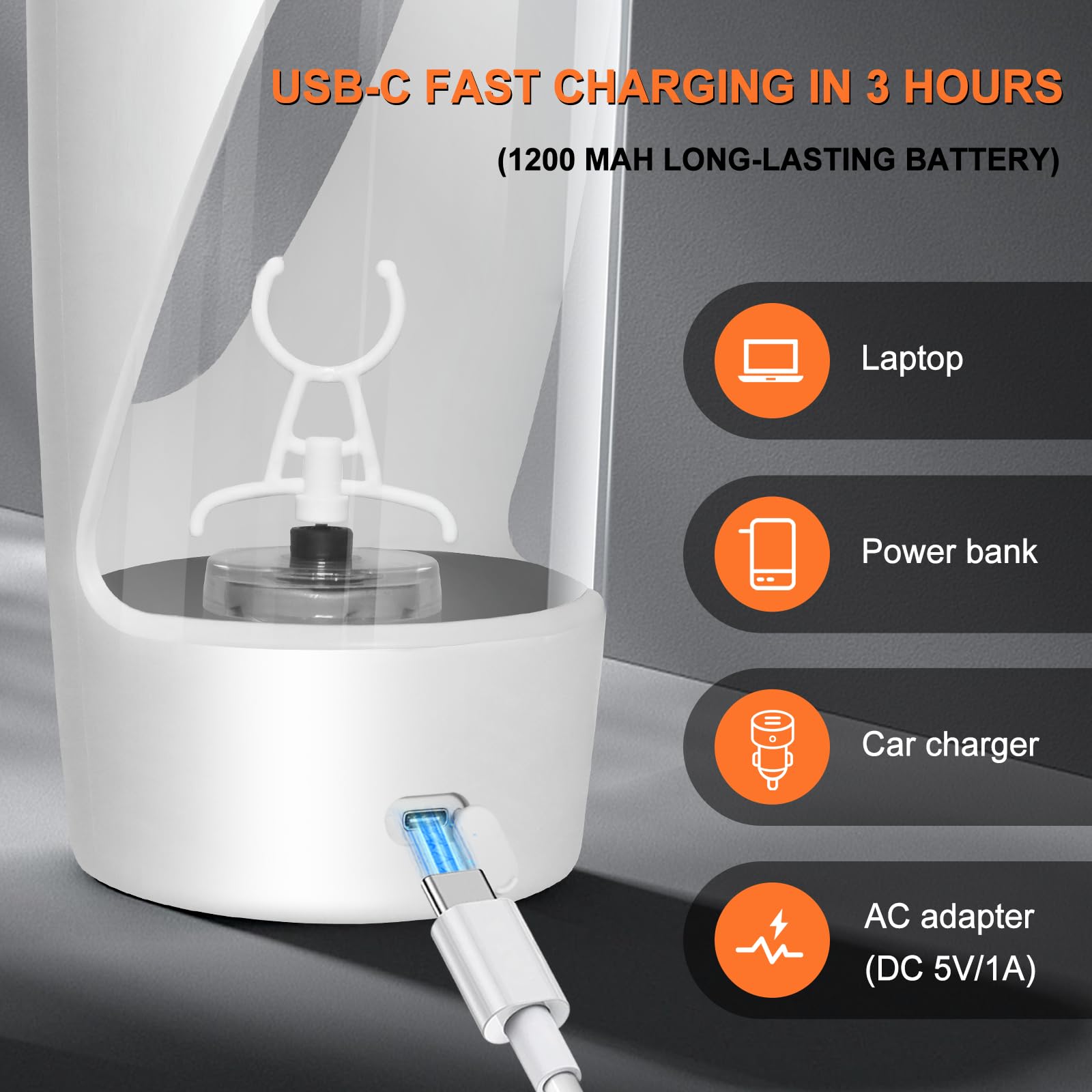 Shaker électrique de protéines de 700 ml avec stockage de suppléments, shaker pour boissons protéinées rechargeable par USB C, fabriqué en Tritan, puissant pour des boissons protéinées lisses, sans