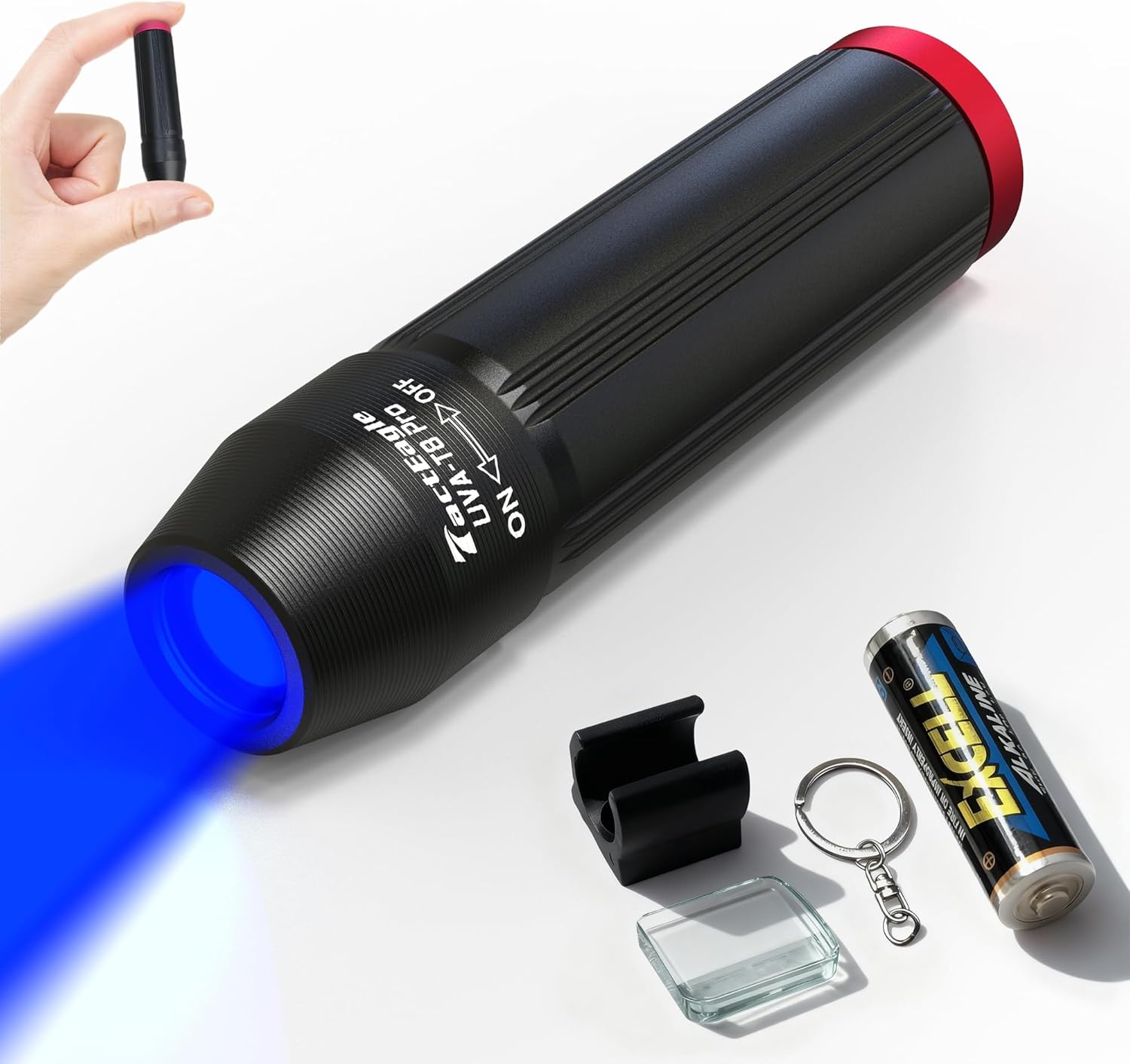 UV Flashlight 365nm, Black Light Flashlight Mini, Small Blacklight Flashlights with Keychain, UV Light for Pet Urine Detection