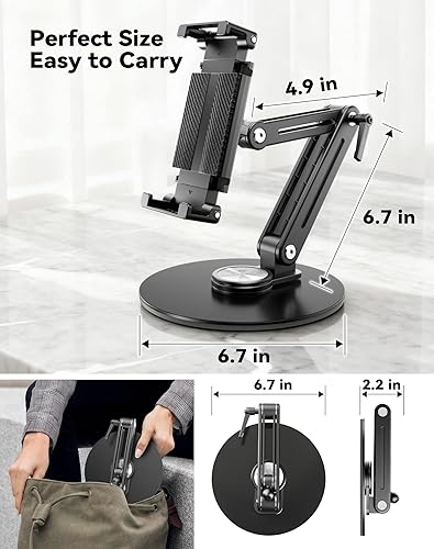 Miniatura 7 de Soporte de escritorio para iPad - Cuerpo de aluminio ligero soporta hasta 4.4 libras Soporte de monitor portátil resistente de 16 pulgadas, 17.3