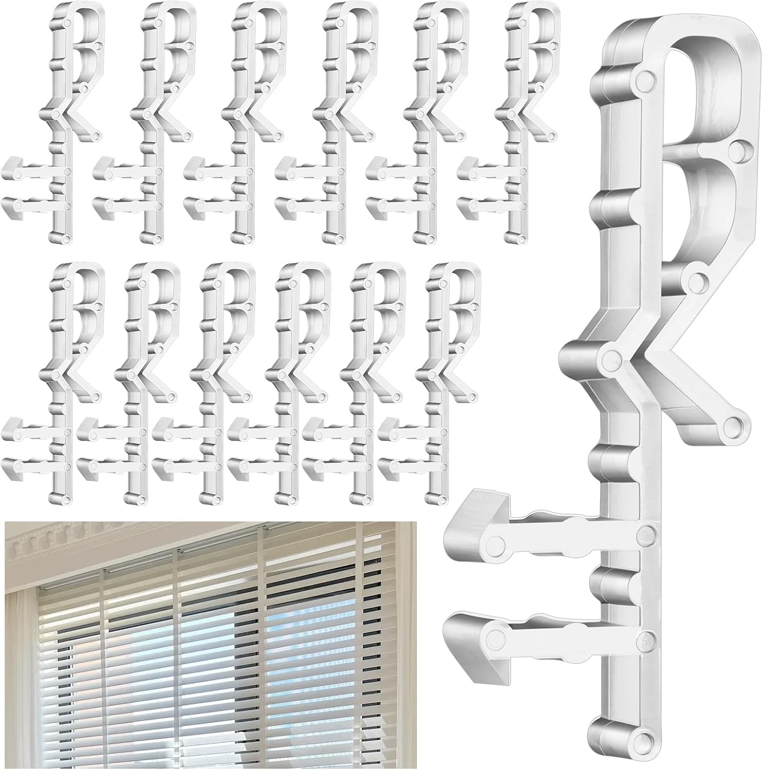 12PCS Valance Clips for Blinds, Blind Valance Clips Replacement for Window Blinds Home Improvement DIY Installation Hardware