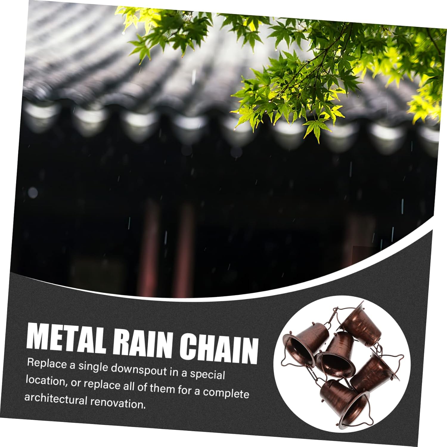 Rain Chain Rain Chain for Decorative Outdoor Drainage for Gardens Patios and Homes