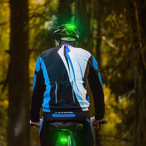 Miniatura 2 de Paquete de 2 luces traseras de bicicleta verdes recargables, luz trasera de bicicleta para conducción nocturna, luces traseras de bicicleta con gran