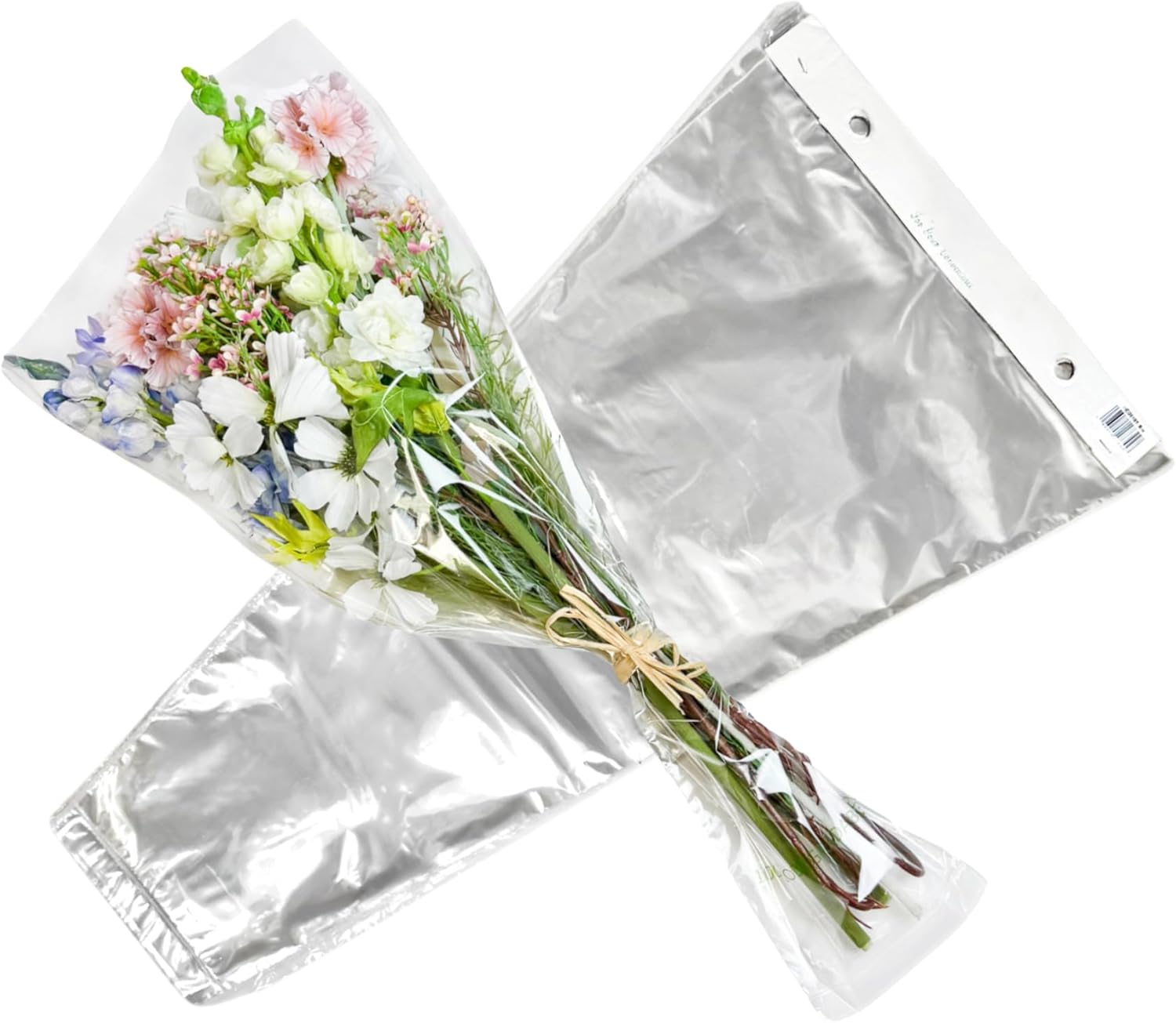 Holiday Designs - 100 Pcs Bottom Sealed Clear Bouquet Sleeves - Waterproof Floral Wraps for Fresh Flower Arrangements - 1.2 Mil Thick (13” x 25” x 4”) - Pack of 100