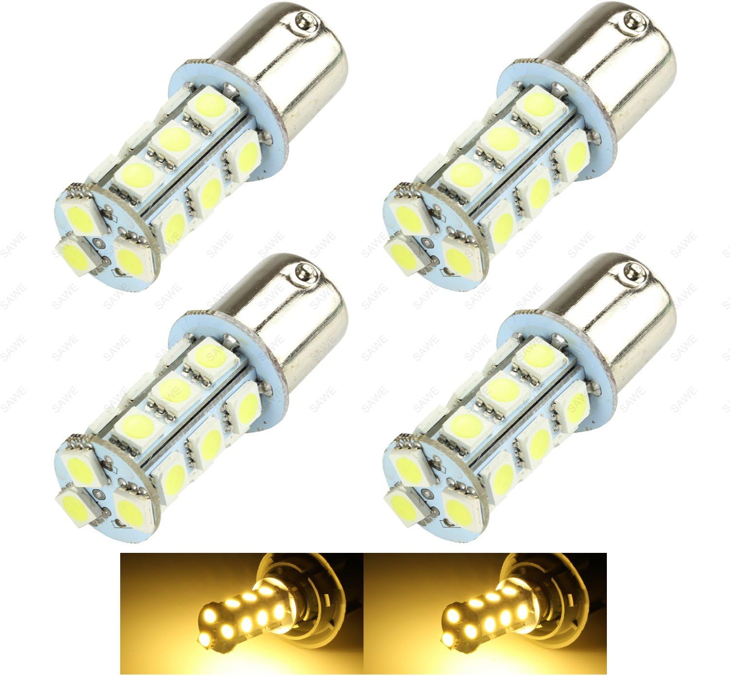 SAWE 1156 BA15S 18SMD 5050 RV Camper LED Light Bulbs
