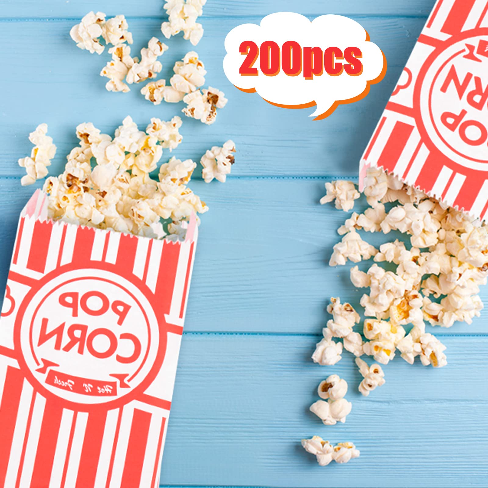 MAQIHAN Lot de 100 sacs à popcorn individuelles – Sacs