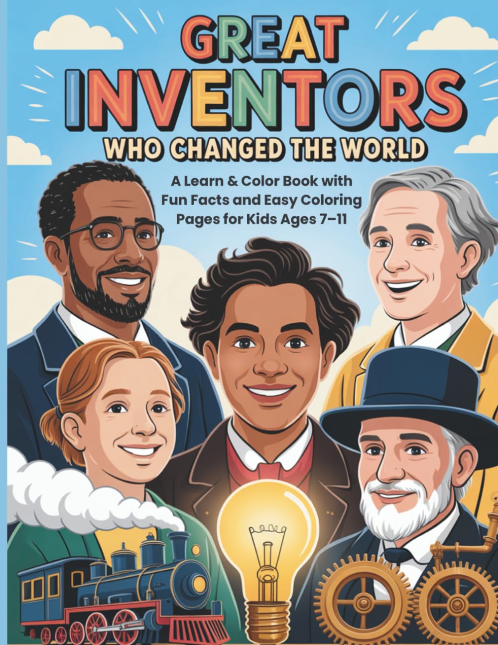 Great Inventors Who Changed the World: A Learn & Color Book with Fun Facts and Easy Coloring Pages for Kids Ages 7–11