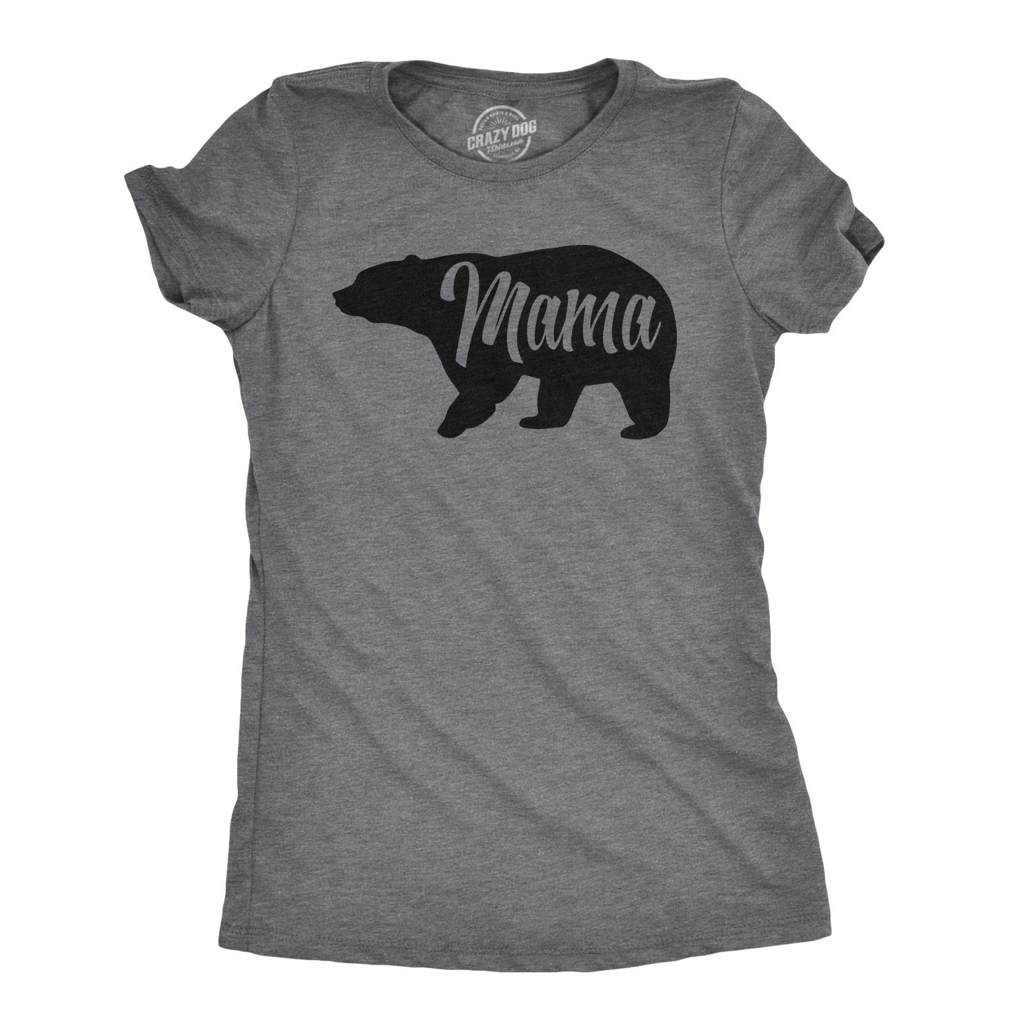 Crazy Dog T-ShirtsWomens Mama Bear T Shirt Cute Funny Best Mom of Boys Girls Cool Mother Tee