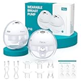 Paruu Hands Free Breast Pump P16, Wearable Breast Pump Electirc Portable with 4 Modes & 12 Levels, Max 309mmHg Strong Suction 19/21/24mm Flange Inserts Wearable Breastfeeding Pump, 2 Pack White