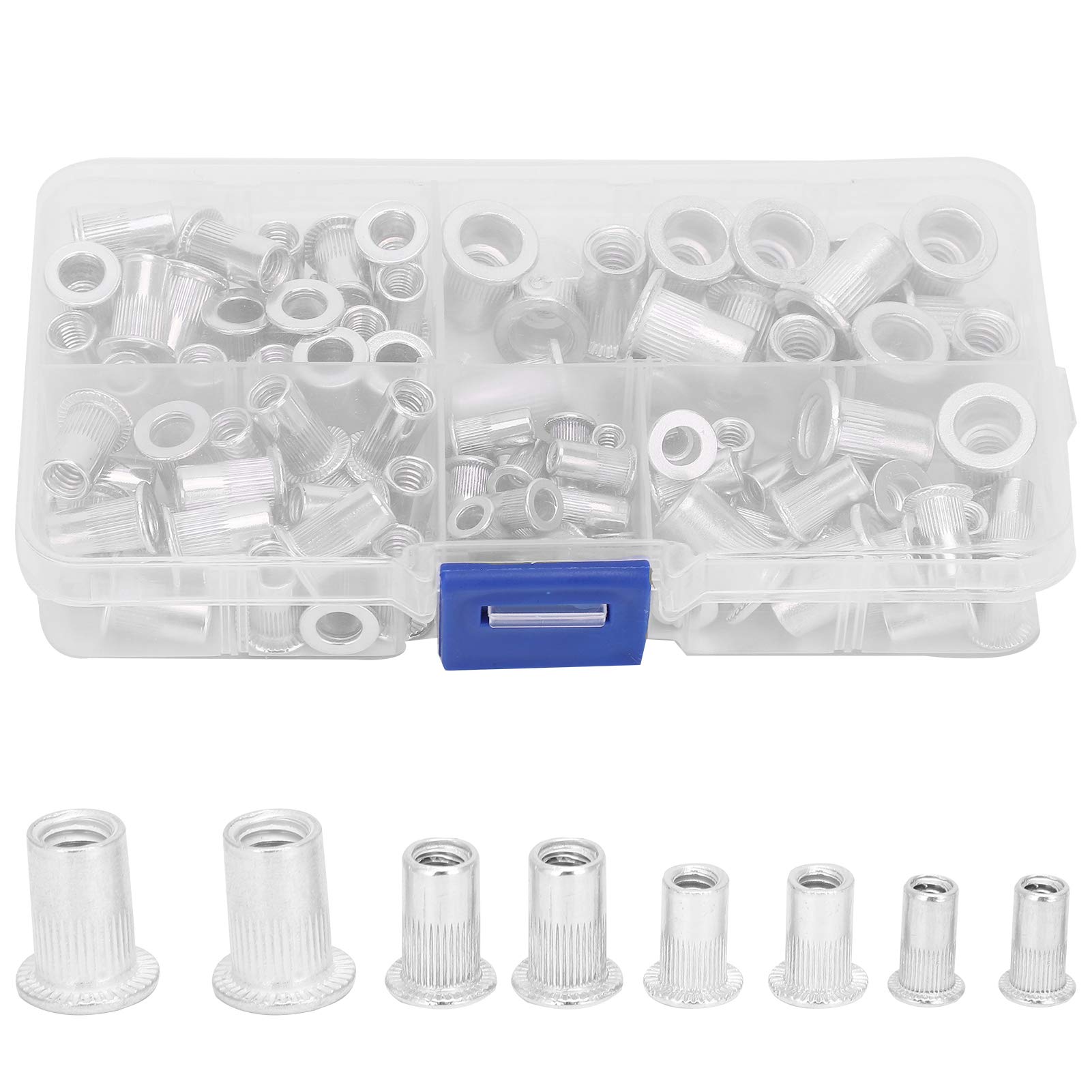 100pcs Box Aluminum Rivet Nut Threaded Rivet Rt Nut 6 32 8 32 10 24 10 32 1 4 20 100pcs Rivet Nut Kits Box Aluminum Threaded Rivetrivnut 1/4-20 Aluminum 10/32 P0p Rivet Thread 10/