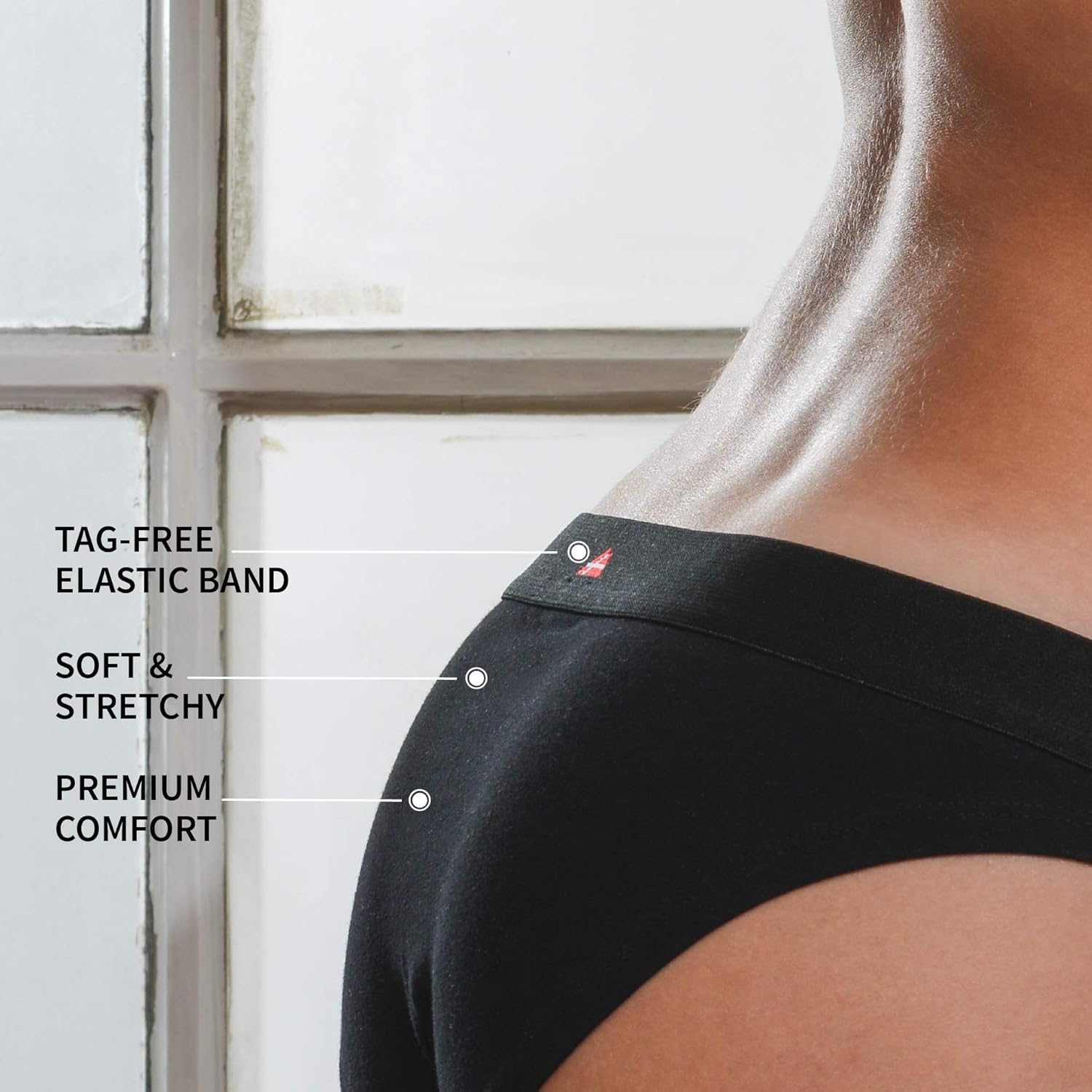 DANISH ENDURANCE Women's Organic Cotton Stretch Bikini Briefs Underwear, 6-Pack - Image 2