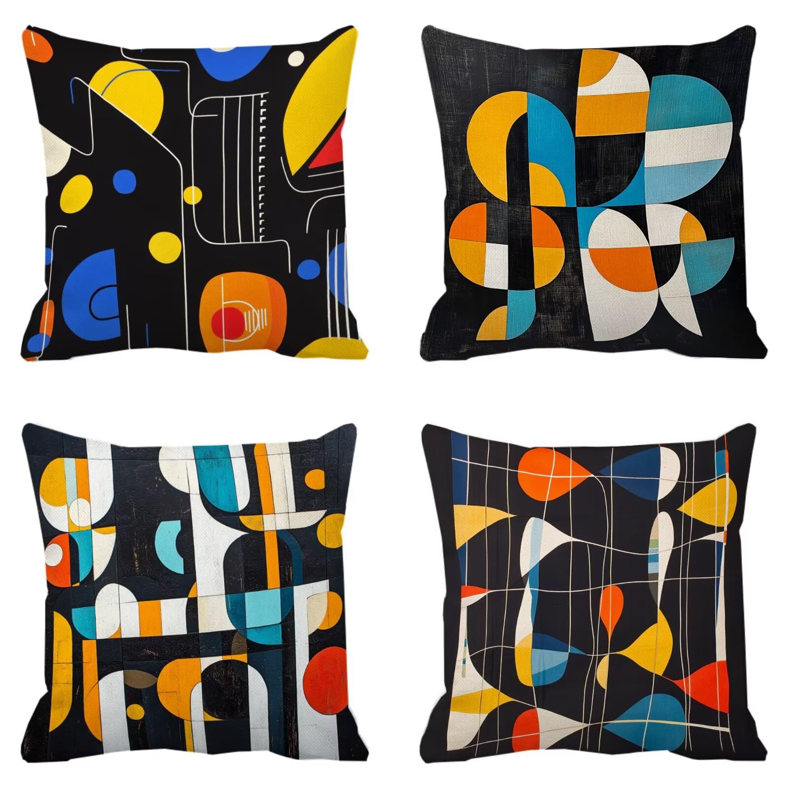 Housse de coussin 40x40 cm set de 4 géométrique P-320 pour canapé