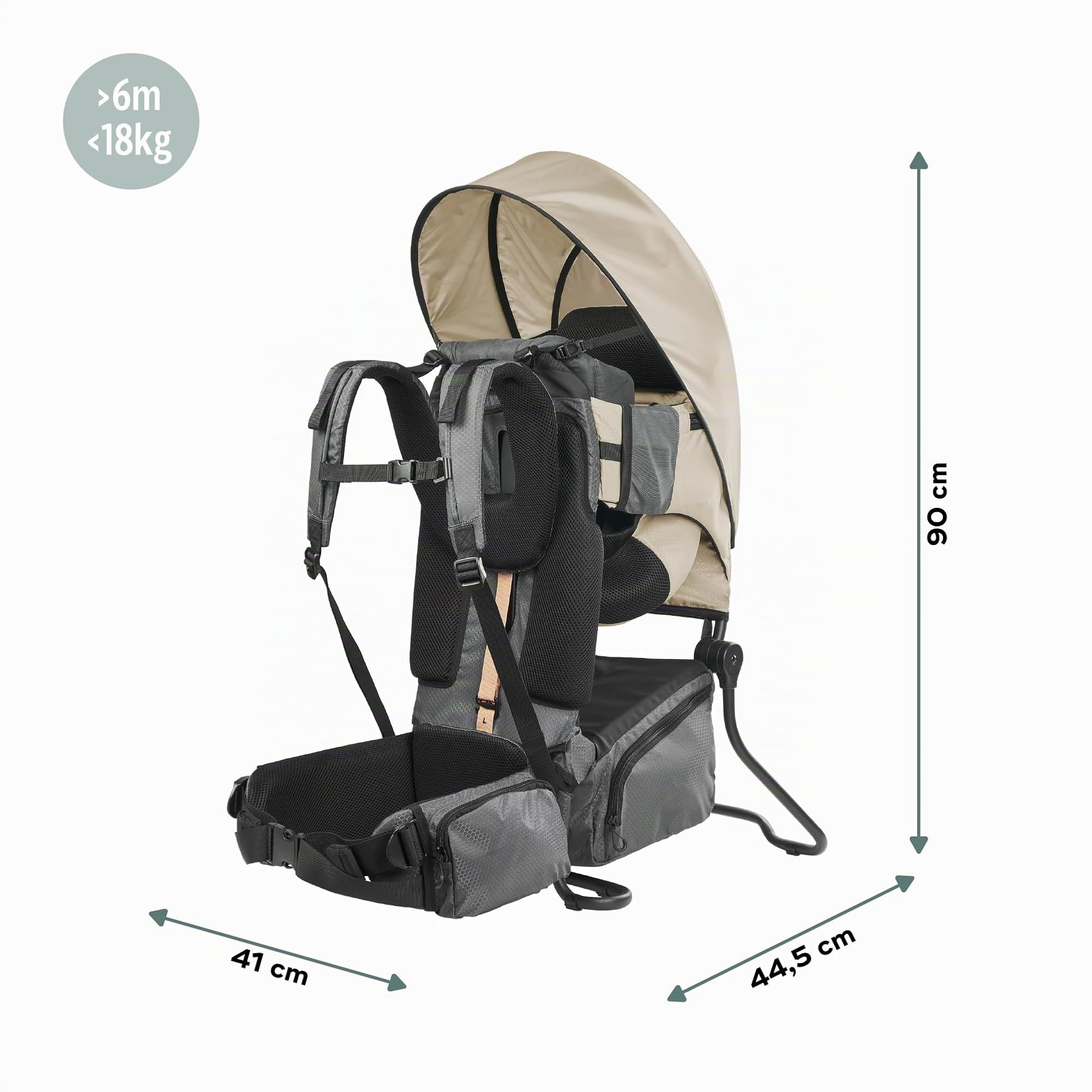 Babymoov Porte-bébé randonnée Moov&Hike + - Sac à Dos Confortable & Réglable - Siège Ajustable - Housse de Pluie, Sac à Langer 10L Inclus - Confort Enfant & Parent - Garanti à Vie