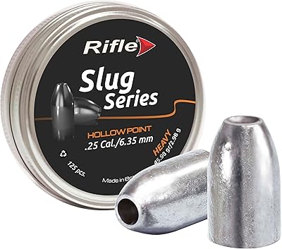 Rifle Heavy Hollow Point Slug Air Gun Pellets | .25 Caliber | 6.35 mm | 45.98 gr | Slug Designed for Target Shooting and Hunting | 125 Count