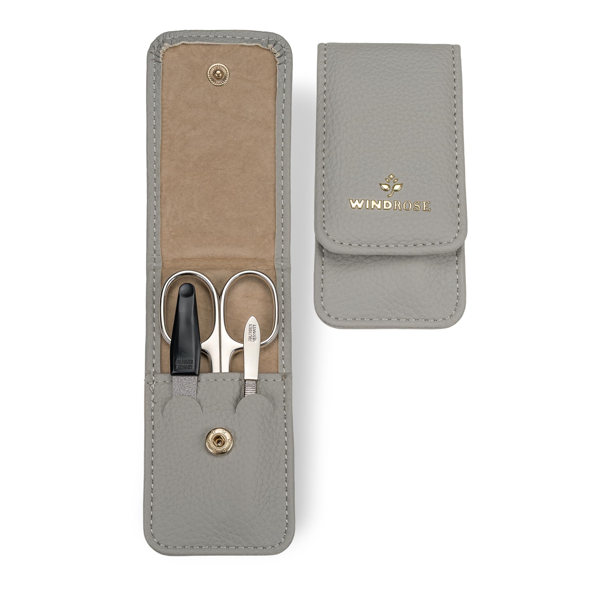 Trousse manucure WINDROSE Aurora gris clair avec lime et coupe-ongles de précision - 7