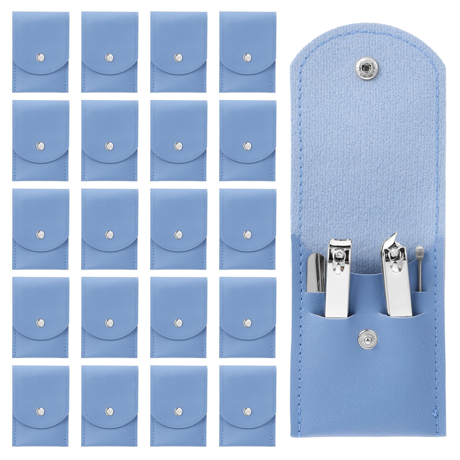 20Sets Manicure Set Bulk Nail Clipper Kit Kit Manicure In Acciaio Inox Kit Manicure Bulk Nail Clipper Set 4in1for Set Regalo Bellezza Kit Pedicure Strumenti Pedicure con Custodia Da Viaggio