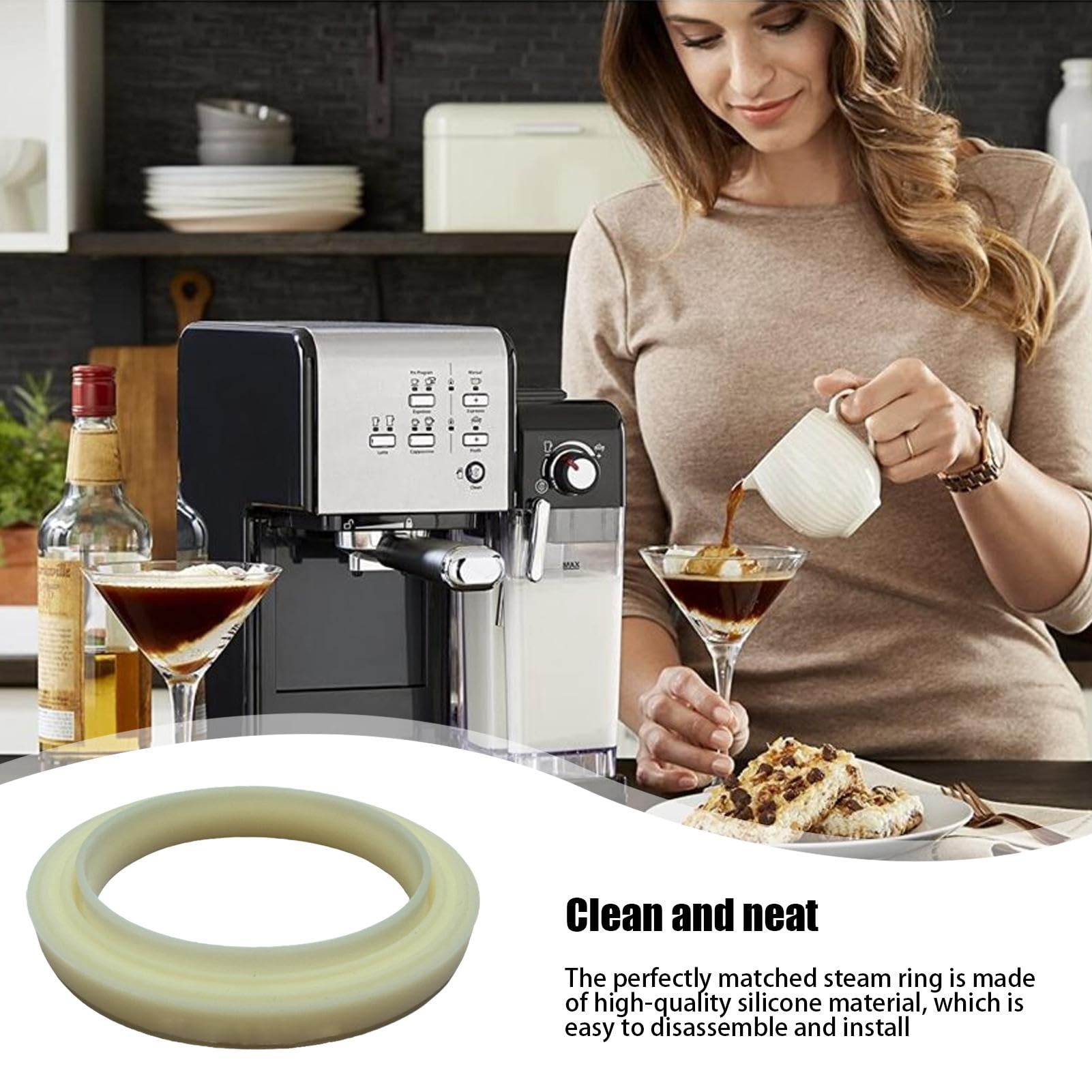 Guarnizione vapore macchina per caffè espresso, sostituzione guarnizione macchina per caffè espresso - Anello per vapore con guarnizione resistente alle alte temperature da 2 pezzi da 54 mm - Guarnizi
