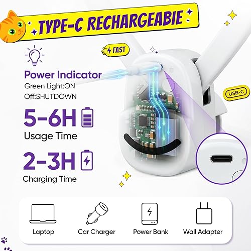 Miniatura 7 de Juguetes interactivos para gatos de interior: varita de plumas de ave voladora automática, ejercicio de persecución, enriquecimiento, estimulación