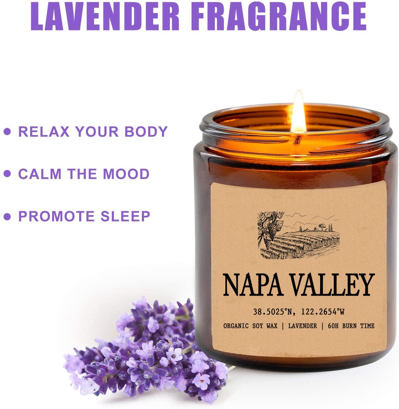 Napa Valley California Scented Candle - Organic Soy Wax - Gift for Her - Gift for Him - New Home Gifts - Birthday Gift for Friend - National Park Gifts - State Candles