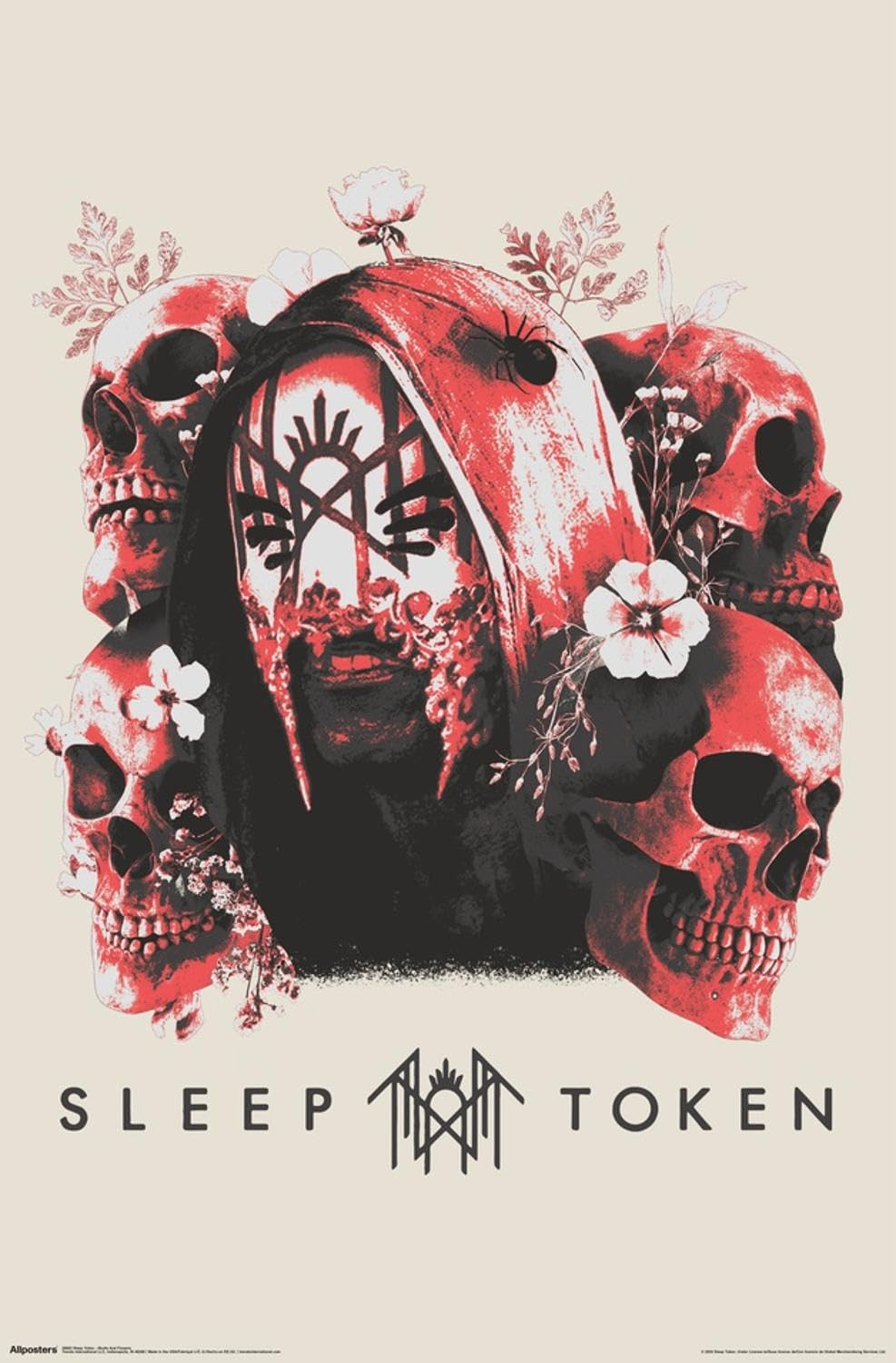 Sleep Token - Skulls And Flowers Wall Poster, 19L" x 13W", Premium Unframed Version