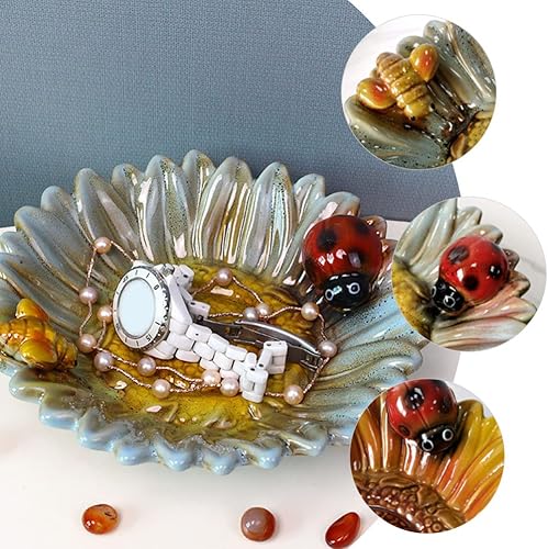 Miniatura 8 de ULTECHNOVO Flower Soap Dish Ceramic Soap Tray Bathroom Soap Bar Holder Soap Dish Soap Savers Soap Container for Bathroom Shower Bar Counter