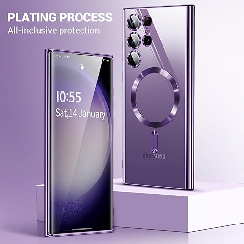 Miniatura 4 de Funda para Samsung Galaxy S24 Ultra (solo para Samsung Galaxy S24 Ultra). Funda magnética para S24 Ultra, brillante, delgada, suave capa para Galaxy