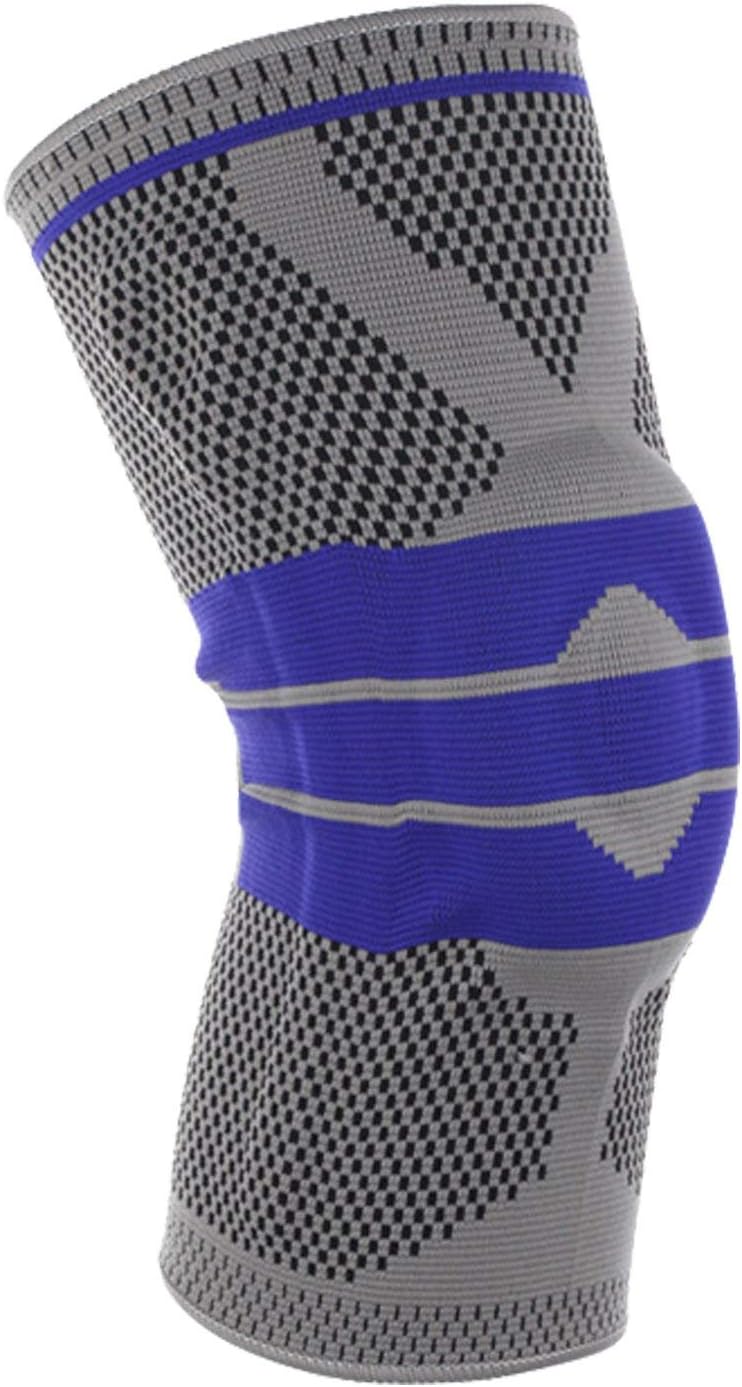 ZMZS Breathable Compression Knee Braces Support and Sleeves Silicone comfort padded for Arthritis Joint Pain Relief, Meniscus Tears, ACL Injuries Recovery, Running - Single (L)
