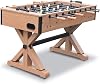 Hathaway Daulton 55-In Foosball Table for Game Room - With Urban Oak Melamine Finish, Trestle-Style Base, Black Steel Rods, Octagon Handles & Built-In Ball Returns - OakBlack Finish