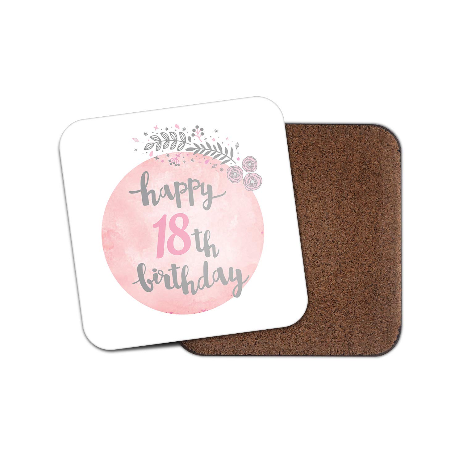Destination Vinyl Ltd Girls Multicolor 1 X Happy Eighteenth Birthday Coaster - Eighteen 18Th Daughter Fun #19133