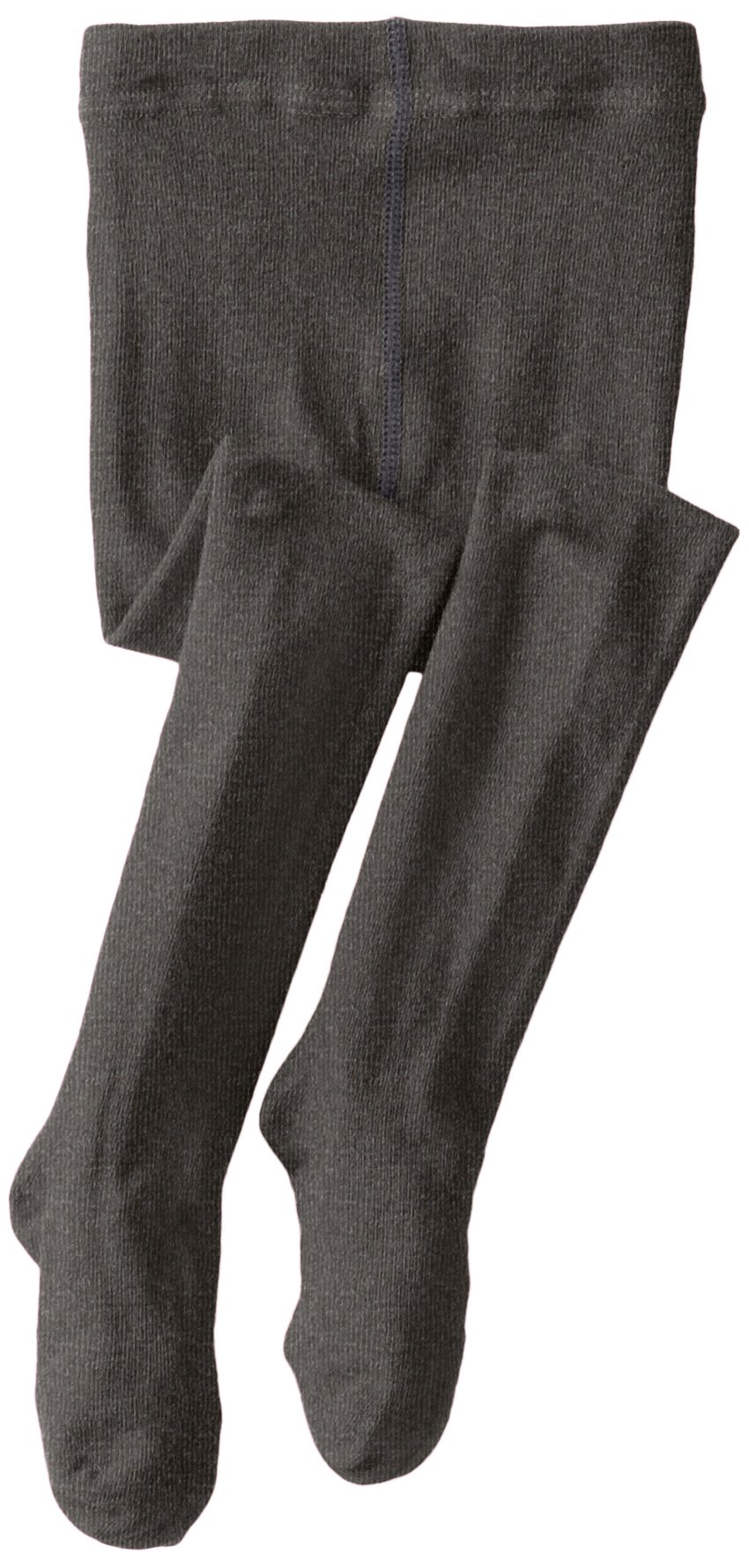 Jefferies Socks Girls Charcoal 2-6X Seamless Organic Cotton Tights, 6-8 Years