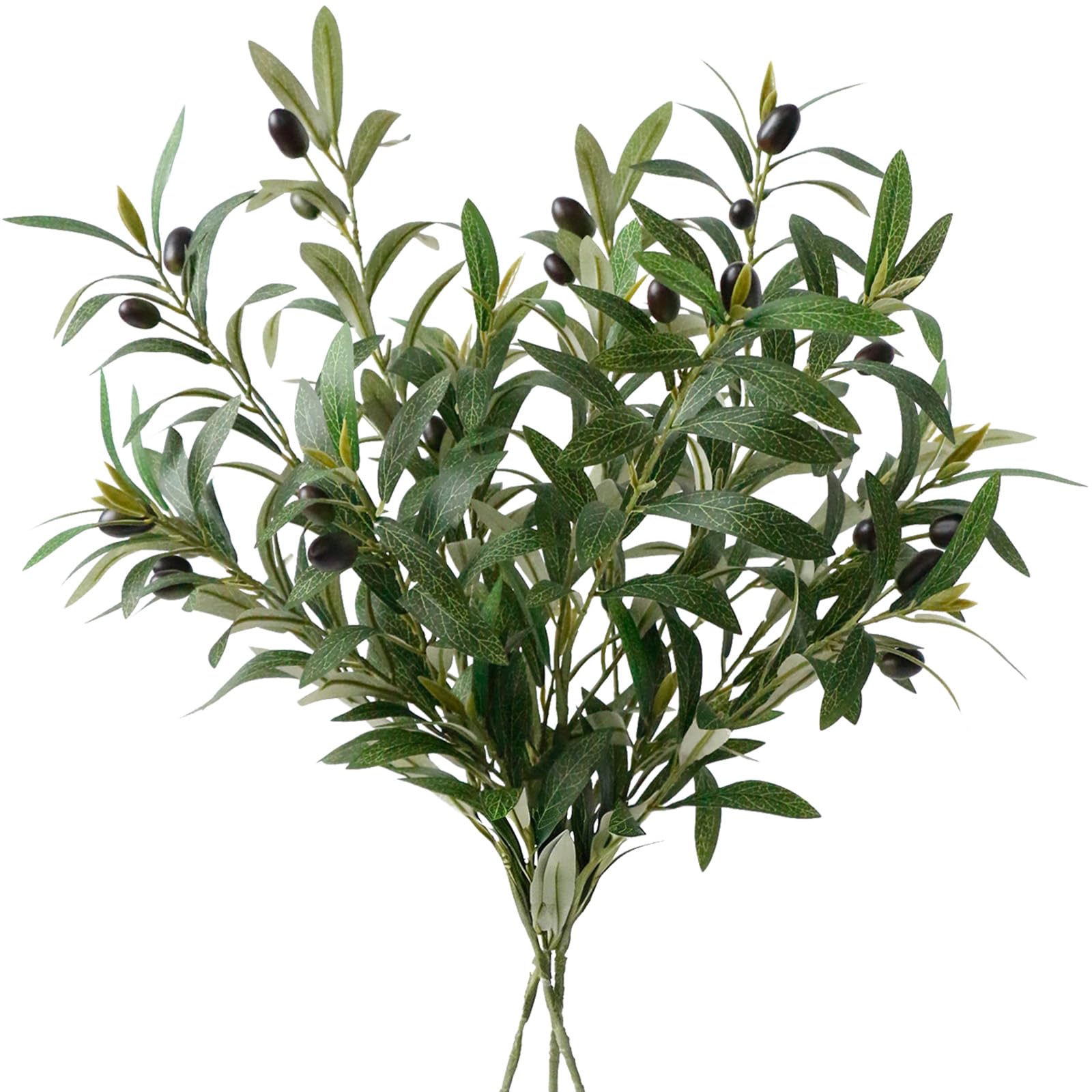 Leftover 3PCS 23.6Inch Faux Olive Branches for Vase,Artificial Olive Tree Branches,Fake Plants,Greenery Stems,Eucalyptus Stems,Green Leaves for Centerpieces Decoration,Home Decor,Coffee Table Decor