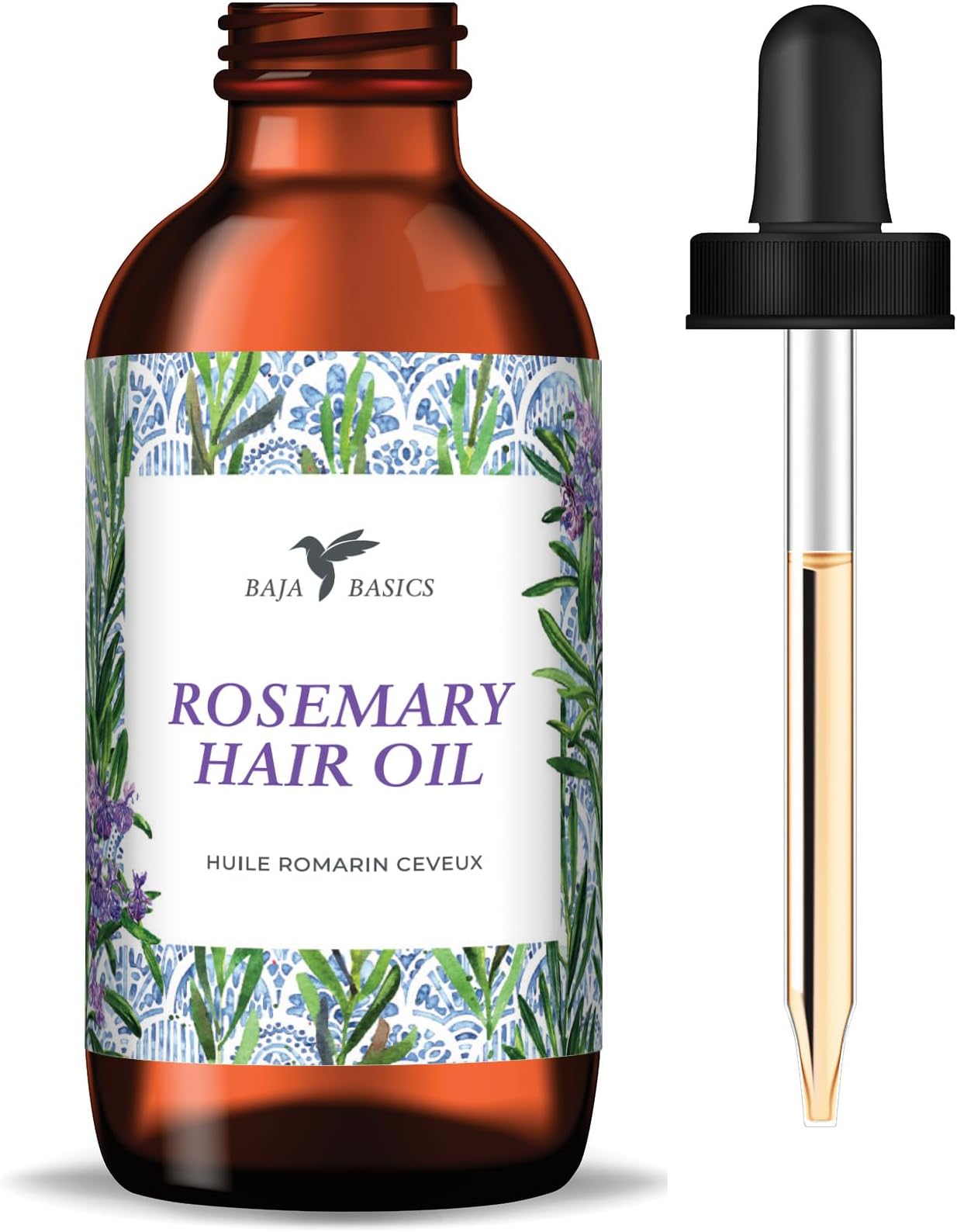Organic Rosemary Oil: Hair Growth, Moisturizing for Split Ends & Dry Scalp, Hair Strengthening, All Hair Types, 2 oz