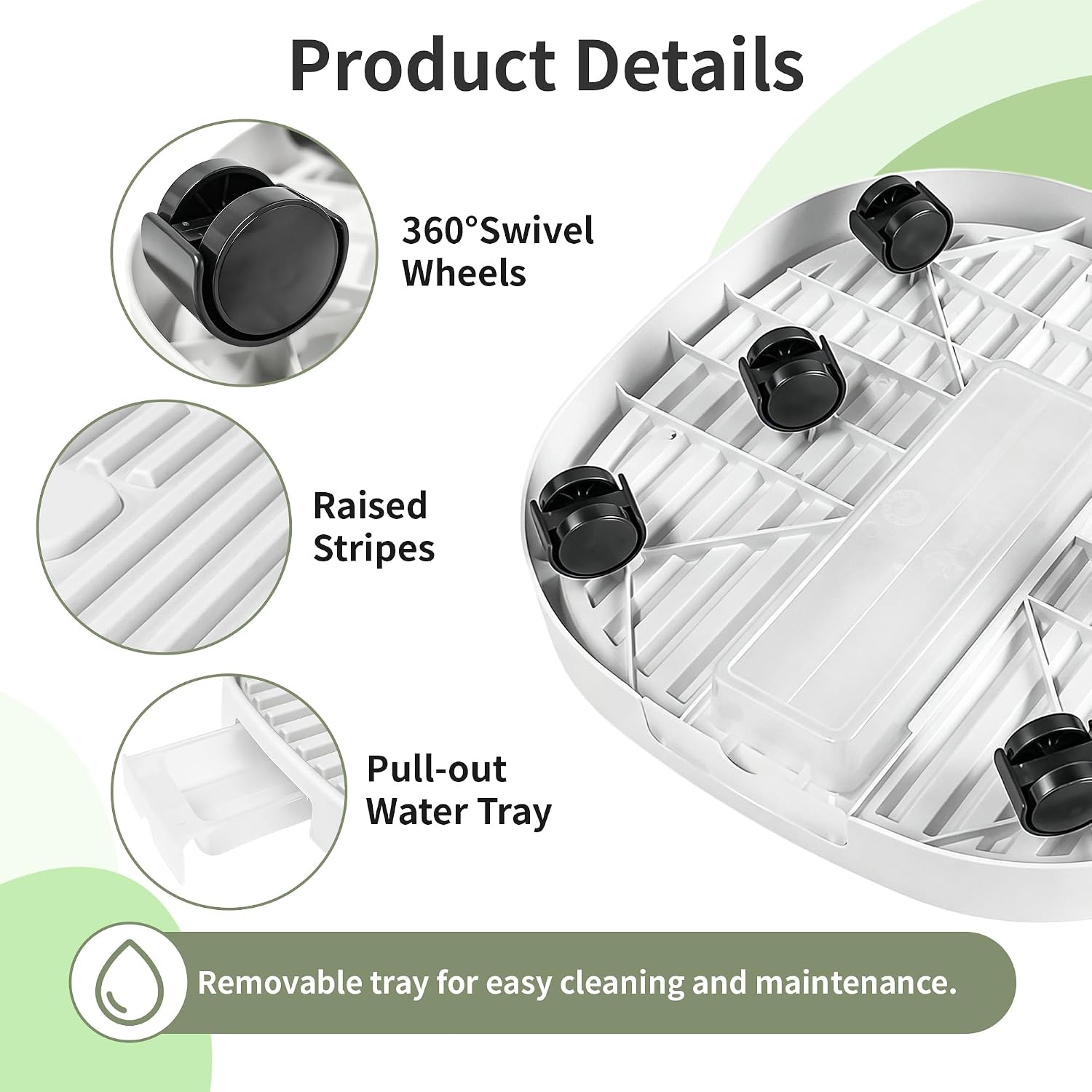 14.6" Square Plant Caddy with Wheels, White, Set of 2 image 4