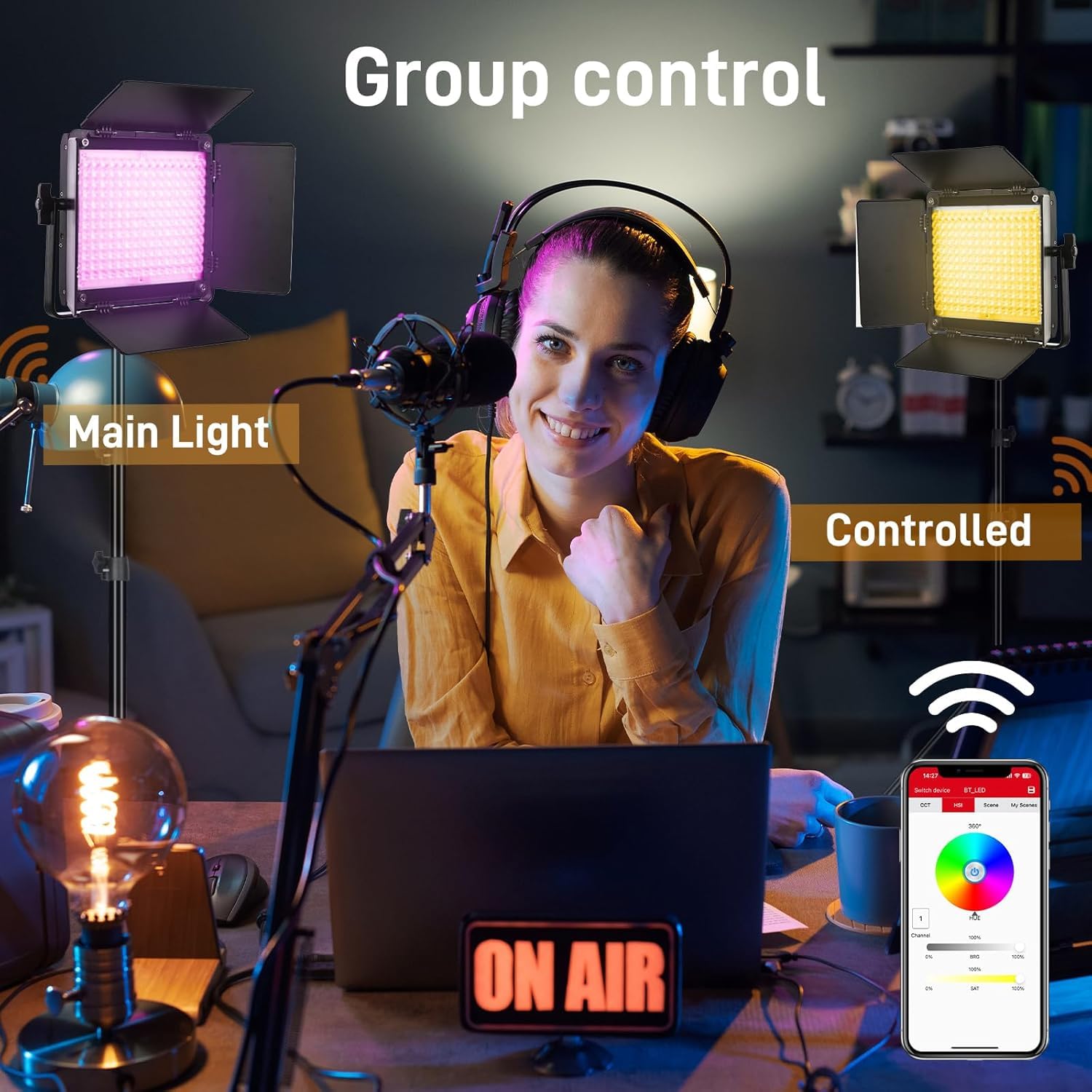 GVM 800D III LED Videoleuchte mit Stativ, RGB, 3200K–5600K Studilicht Fotografie Licht Panel,6X Helligkeit, 19500Lux/0,5m Fotolicht Dauerlicht für Foto Film, 20 Szenen, CRI97+ App-Steuerung (1Pack)