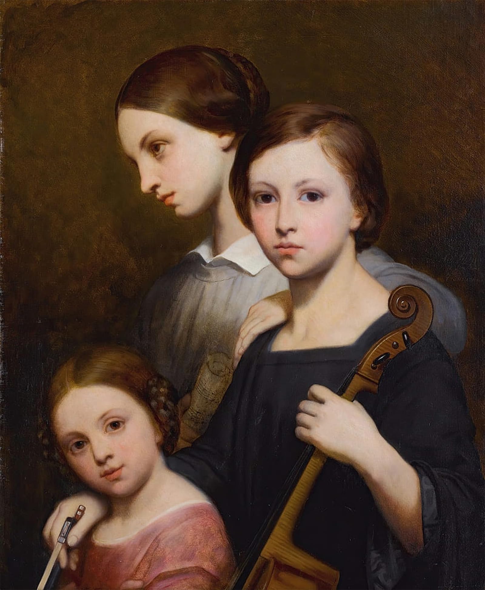 ARTXLXXBN Famous Print Painting Colorful Art Print Portrait of Renéécile and Louise Franchomme by Ary Scheffer Canvas Art Decorations for Home Decor 60x90cm