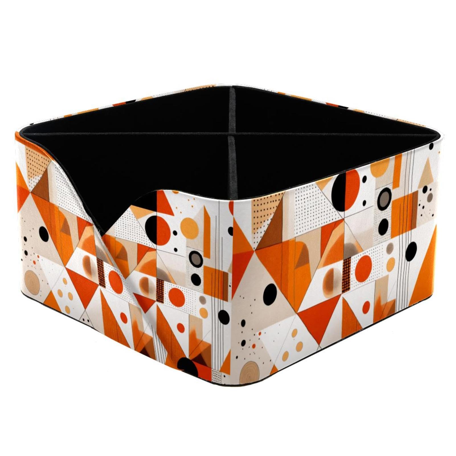 Porte-stylo rectangulaire et organiseur de bureau orange pour cosmétiques
