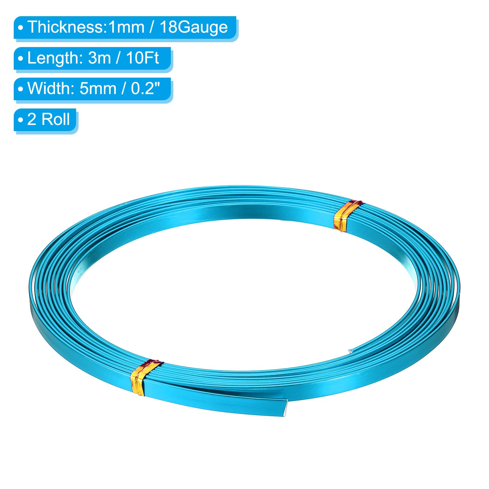 PATIKIL 18 Gauge 5mm Wide Aluminum Flat Wire - Image 2